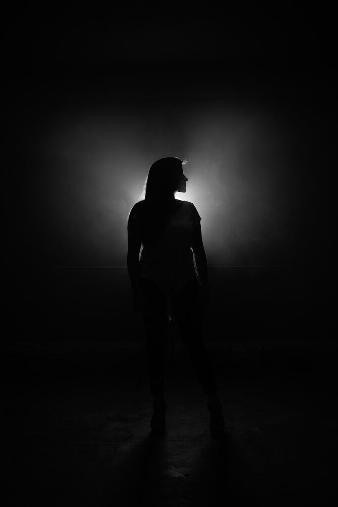 dark, creepy, people, woman, girl alone, silhouette, black and white, black alone, black dark, creepy, creepy, creepy, creepy, creepy